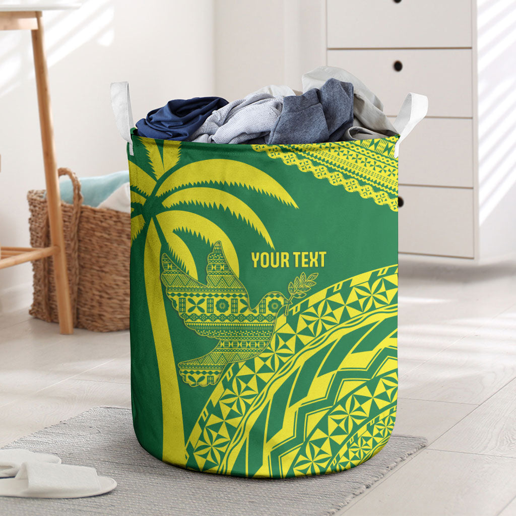 Tailevu Fiji 2026 Rugby Custom Laundry Basket Dove Nation Fijian Tapa Pattern