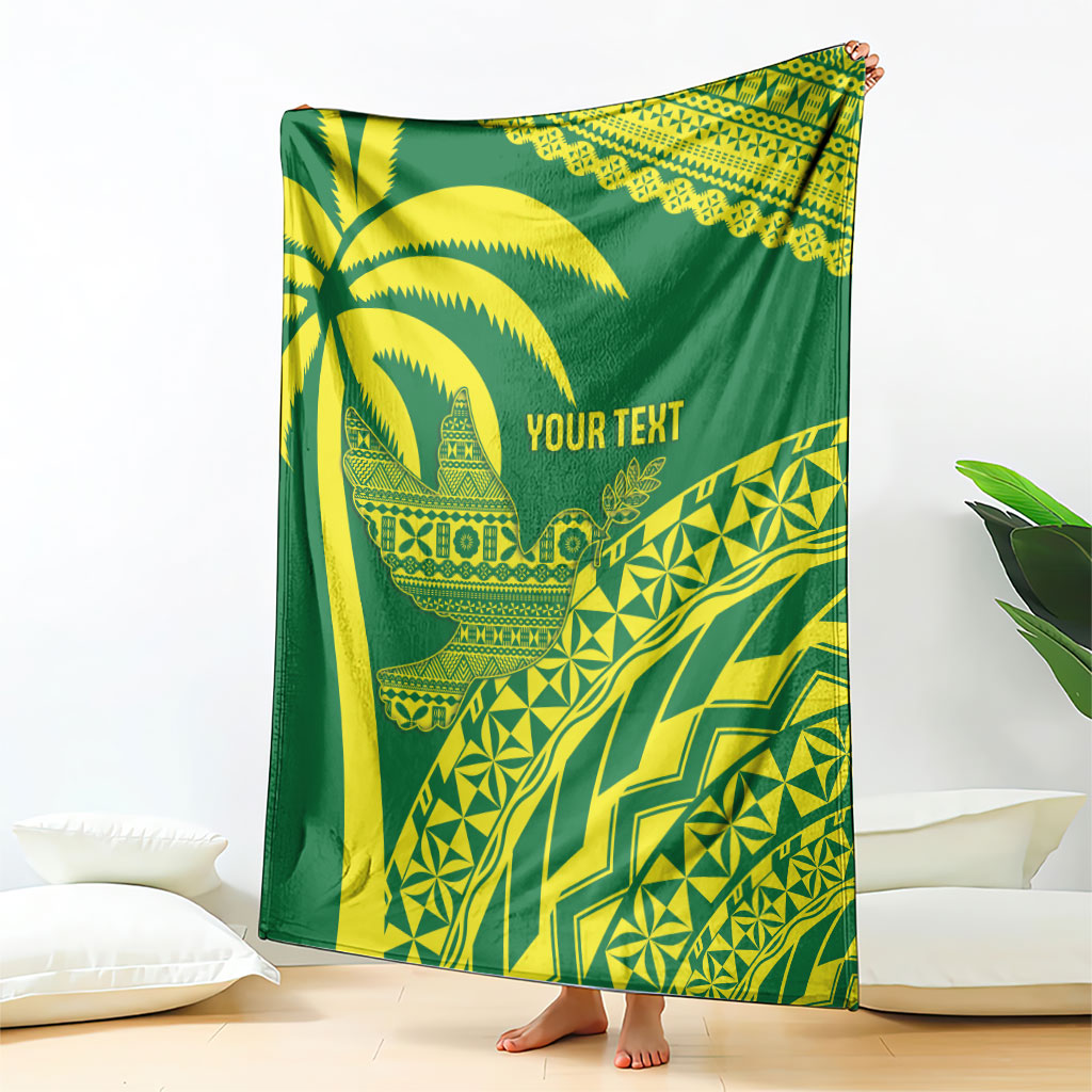 Tailevu Fiji 2026 Rugby Custom Blanket Dove Nation Fijian Tapa Pattern LT14 - Polynesian Pride