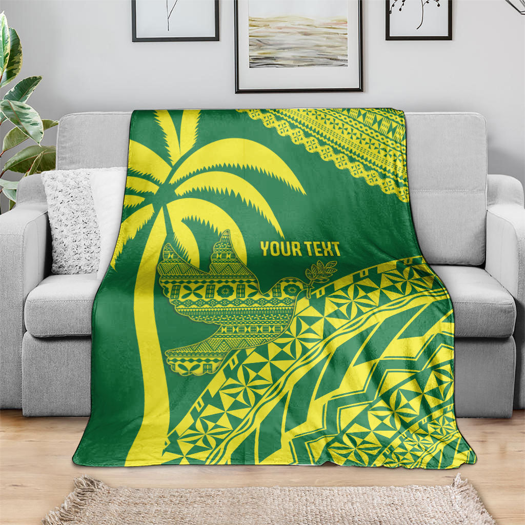 Tailevu Fiji 2026 Rugby Custom Blanket Dove Nation Fijian Tapa Pattern LT14 - Polynesian Pride