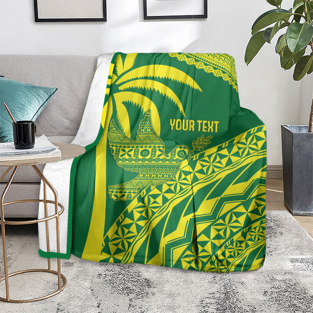 Tailevu Fiji 2026 Rugby Custom Blanket Dove Nation Fijian Tapa Pattern LT14 - Polynesian Pride
