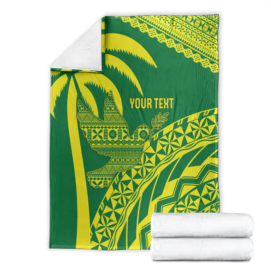 Tailevu Fiji 2026 Rugby Custom Blanket Dove Nation Fijian Tapa Pattern LT14 - Polynesian Pride