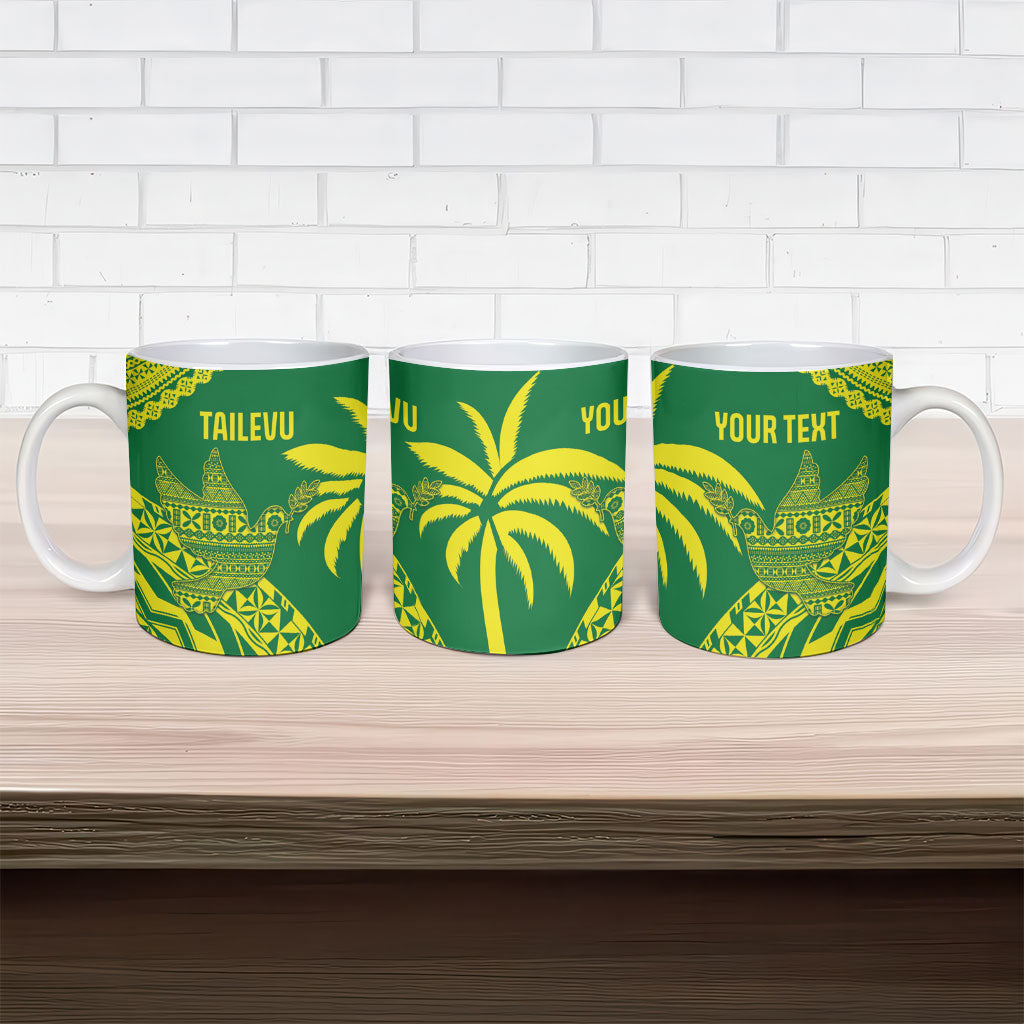 Tailevu Fiji 2026 Rugby Custom Ceramic Mug Dove Nation Fijian Tapa Pattern LT14 - Polynesian Pride