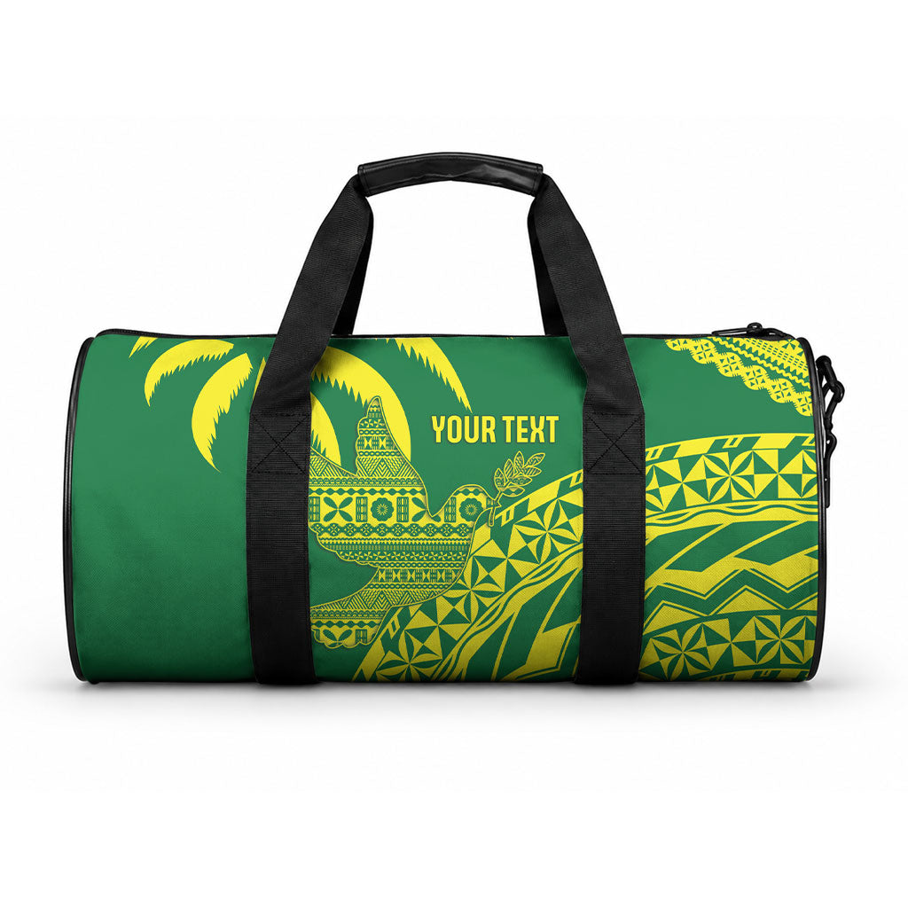 Tailevu Fiji 2026 Rugby Custom Duffle Bag Dove Nation Fijian Tapa Pattern