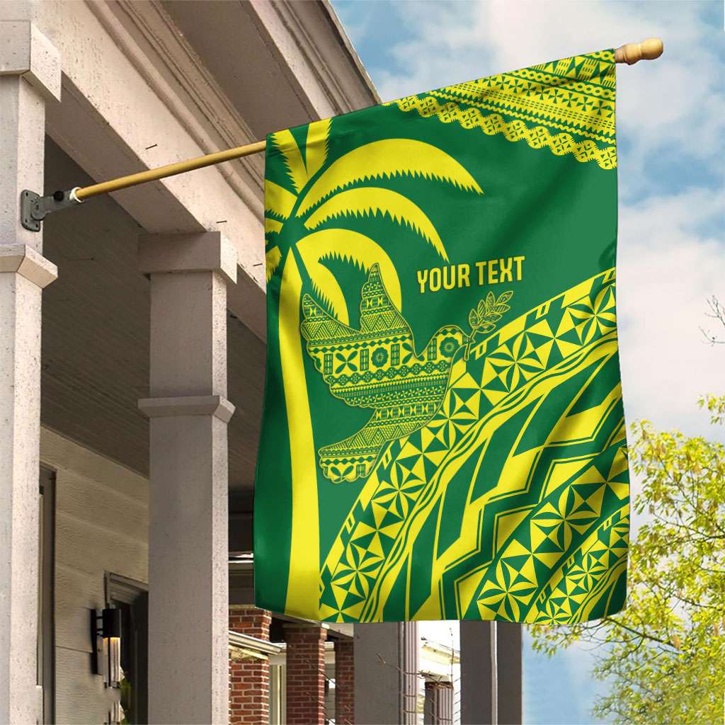 Tailevu Fiji 2026 Rugby Custom Garden Flag Dove Nation Fijian Tapa Pattern LT14 House Flag Green - Polynesian Pride