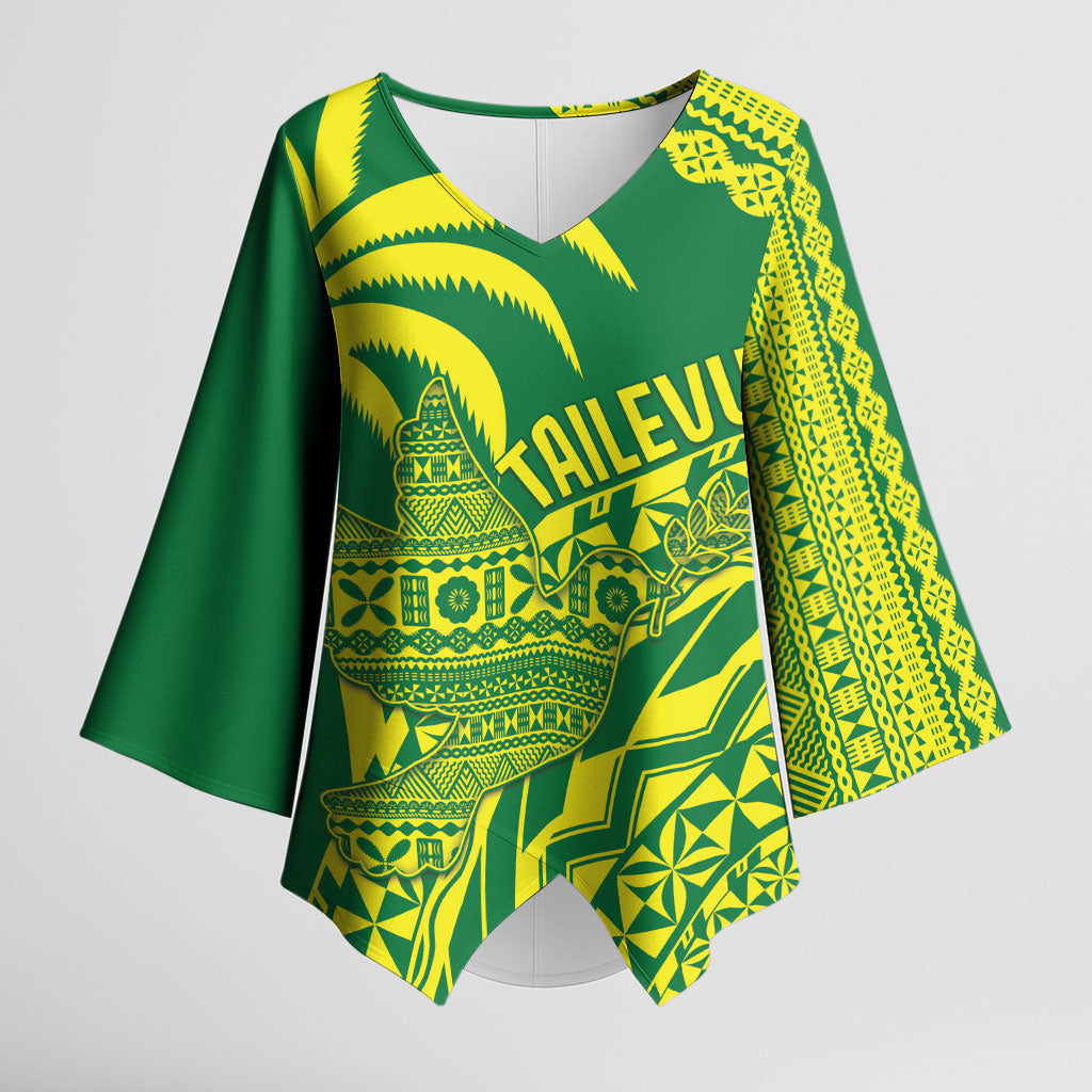 Tailevu Fiji 2026 Rugby Custom Kimono Sleeve Blouse Dove Nation Fijian Tapa Pattern