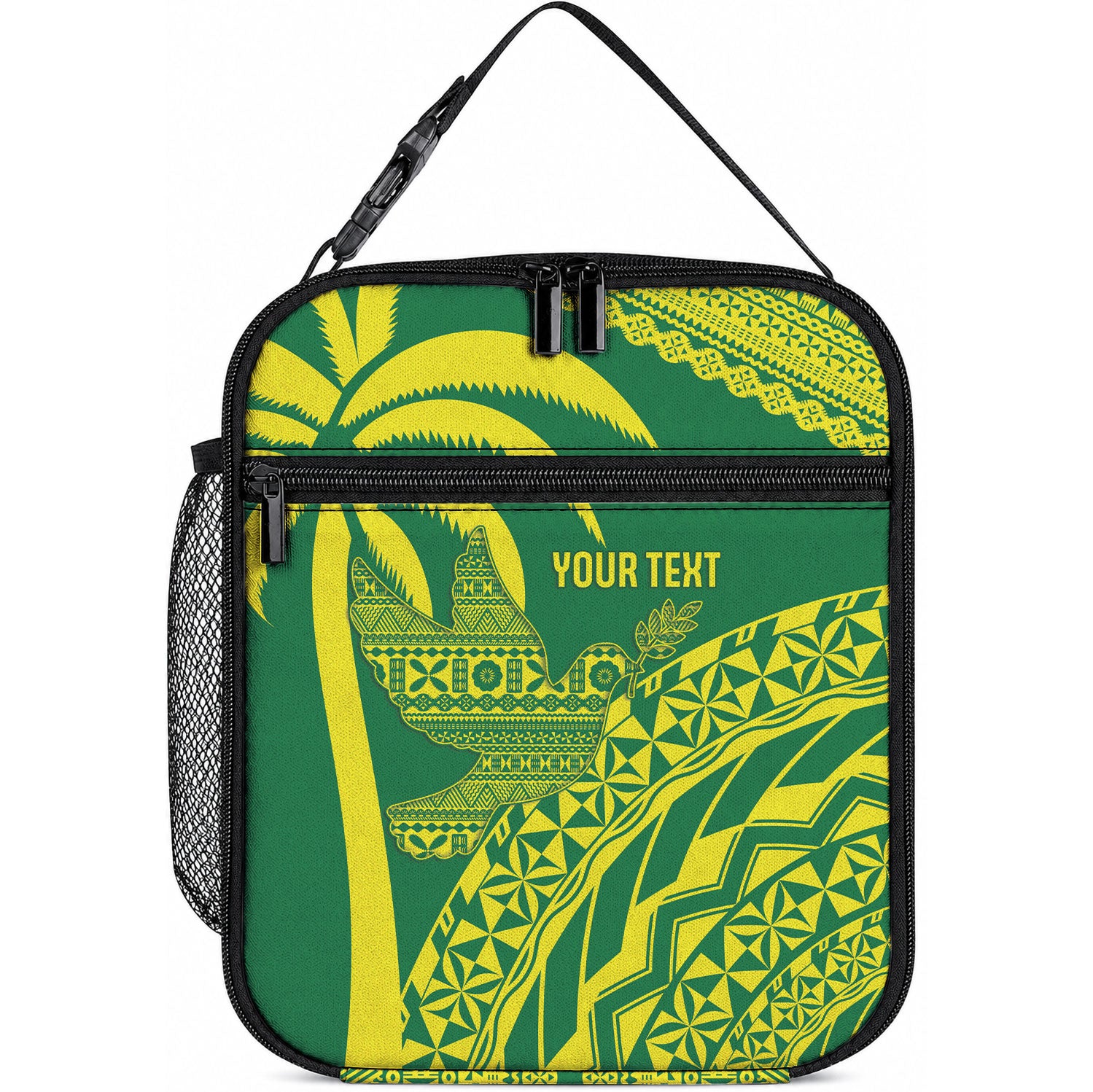 Tailevu Fiji 2026 Rugby Custom Lunch Bag Dove Nation Fijian Tapa Pattern
