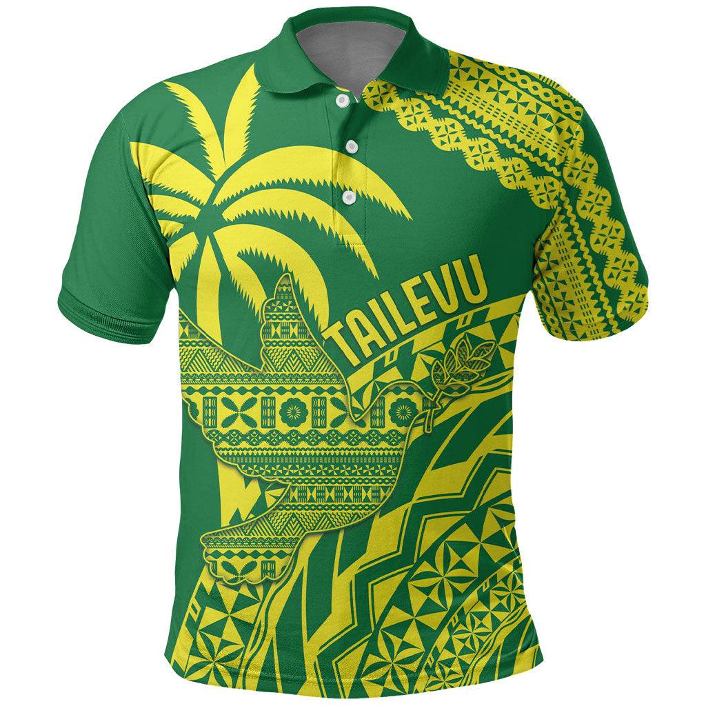 Tailevu Fiji 2026 Rugby Custom Polo Shirt Dove Nation Fijian Tapa Pattern