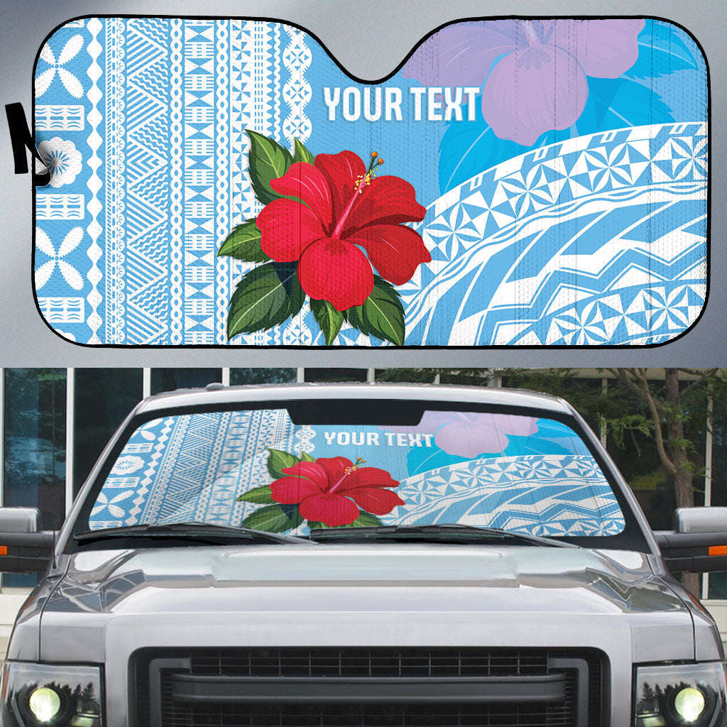 Suva Fiji 2026 Rugby Custom Auto Sun Shade Hibiscus Fijian Tapa Pattern