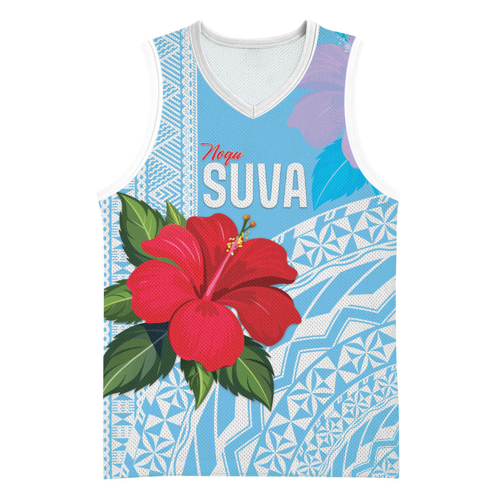 Suva Fiji 2026 Rugby Custom Basketball Jersey Hibiscus Fijian Tapa Pattern