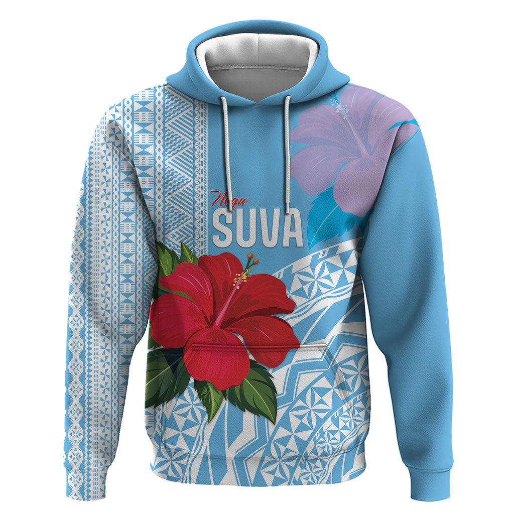 Suva Fiji 2026 Rugby Custom Hoodie Hibiscus Fijian Tapa Pattern