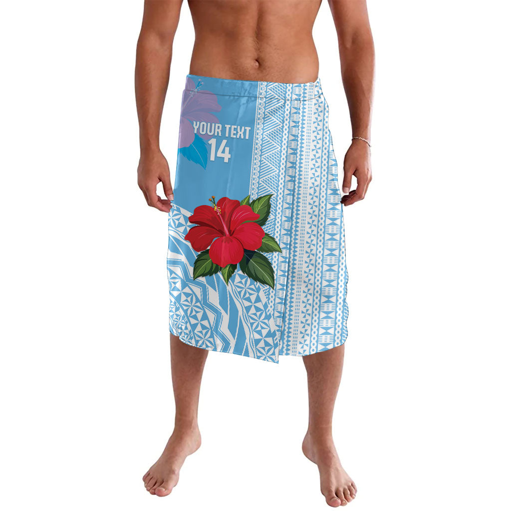 Suva Fiji 2026 Rugby Custom Lavalava Hibiscus Fijian Tapa Pattern LT14 Blue - Polynesian Pride