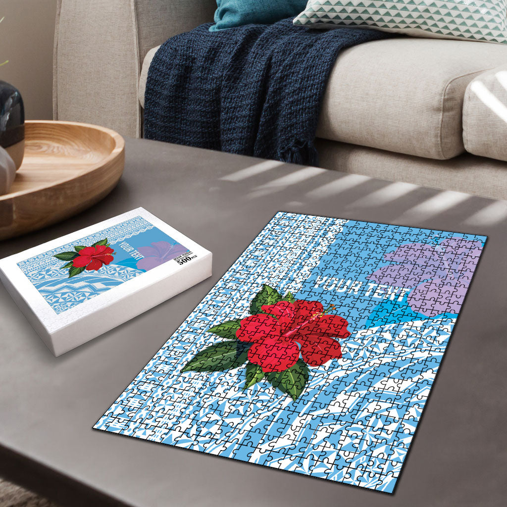 Suva Fiji 2026 Rugby Custom Puzzle Hibiscus Fijian Tapa Pattern LT14 - Polynesian Pride