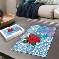 Suva Fiji 2026 Rugby Custom Puzzle Hibiscus Fijian Tapa Pattern LT14 - Polynesian Pride