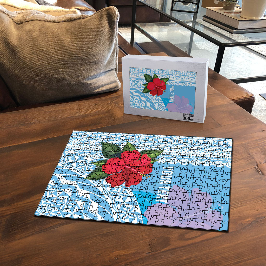 Suva Fiji 2026 Rugby Custom Puzzle Hibiscus Fijian Tapa Pattern LT14 - Polynesian Pride