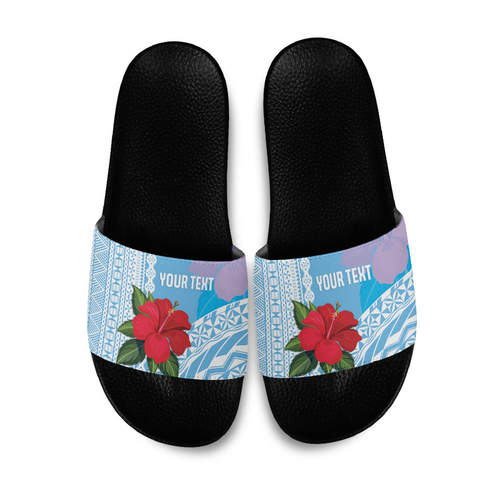 Suva Fiji 2026 Rugby Custom Slide Sandals Hibiscus Fijian Tapa Pattern