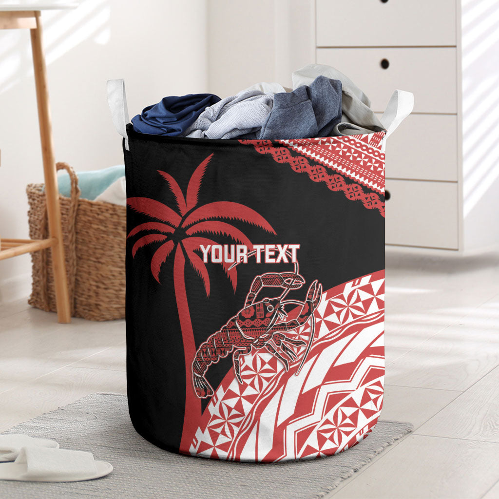 Rewa Fiji 2026 Rugby Custom Laundry Basket Ura Prawn Fijian Tapa Pattern