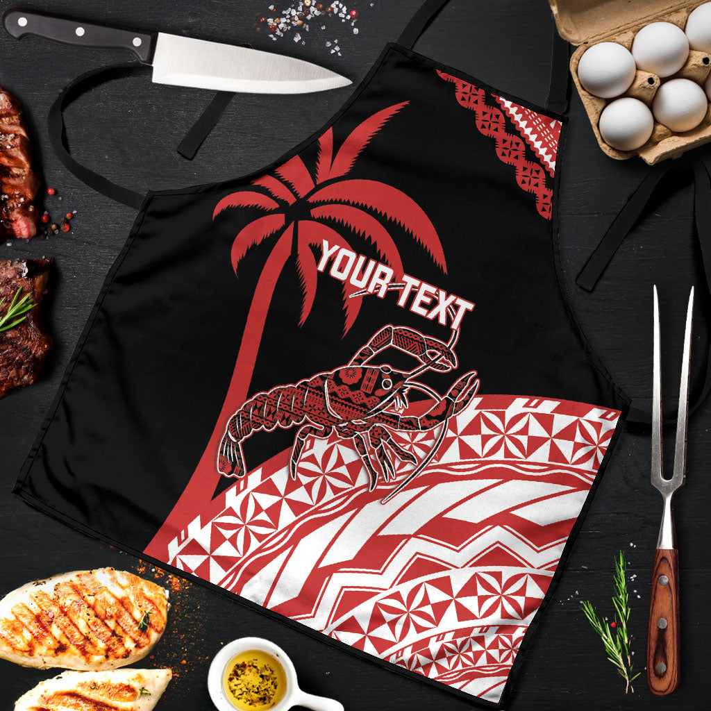 Rewa Fiji 2026 Rugby Custom Apron Ura Prawn Fijian Tapa Pattern LT14 Red - Polynesian Pride