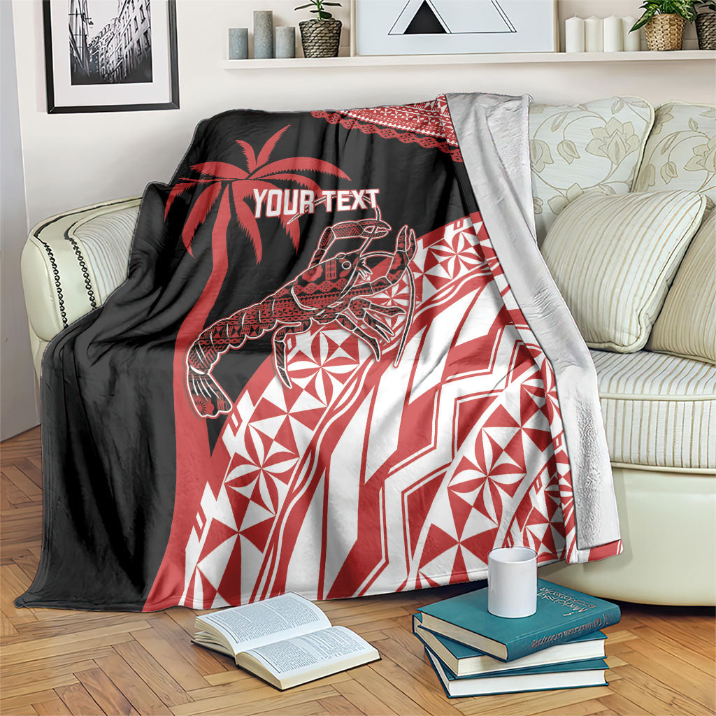 Rewa Fiji 2026 Rugby Custom Blanket Ura Prawn Fijian Tapa Pattern LT14 Red - Polynesian Pride