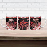 Rewa Fiji 2026 Rugby Custom Ceramic Mug Ura Prawn Fijian Tapa Pattern LT14 - Polynesian Pride