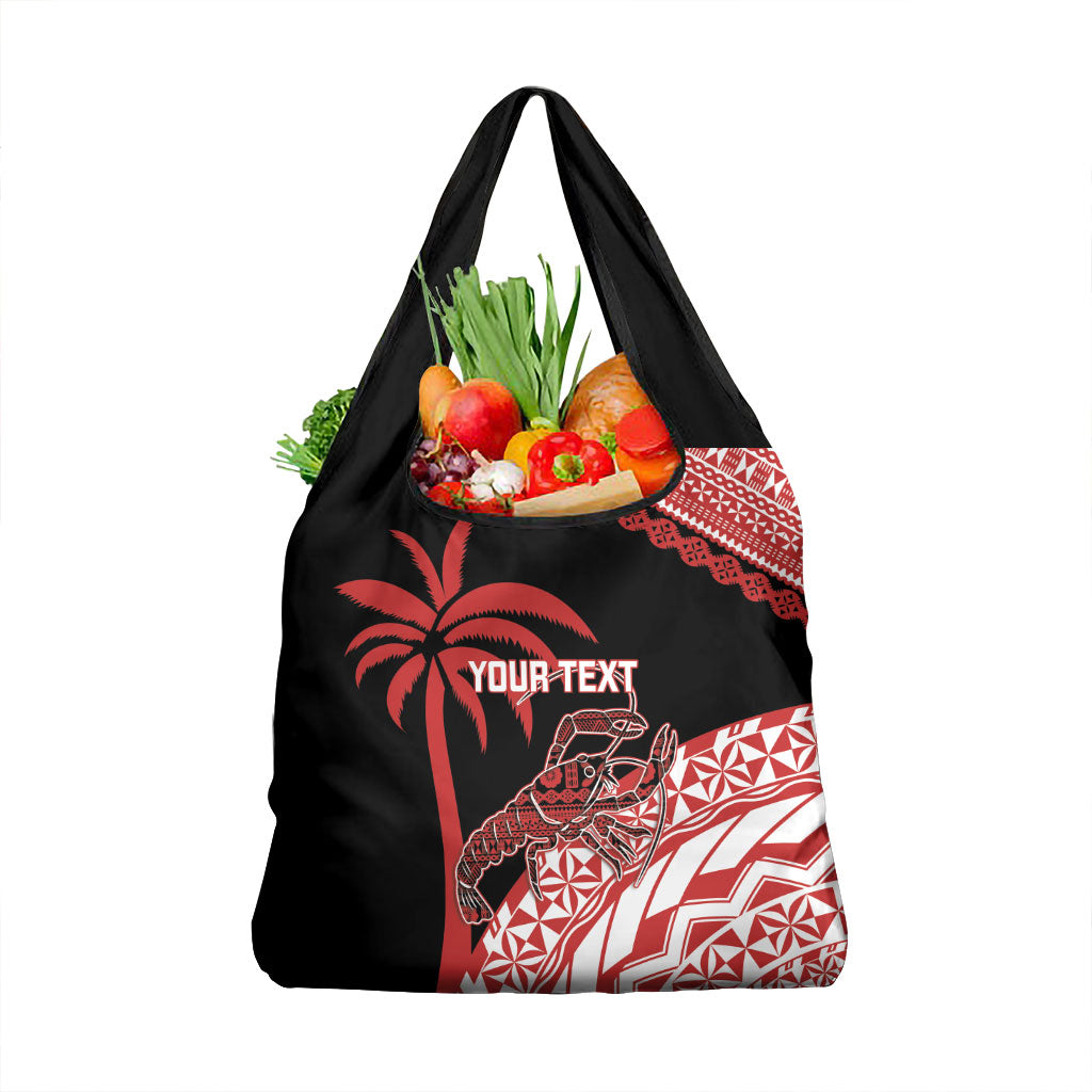 Rewa Fiji 2026 Rugby Custom Grocery Bag Ura Prawn Fijian Tapa Pattern LT14 1-pack One Size Red - Polynesian Pride