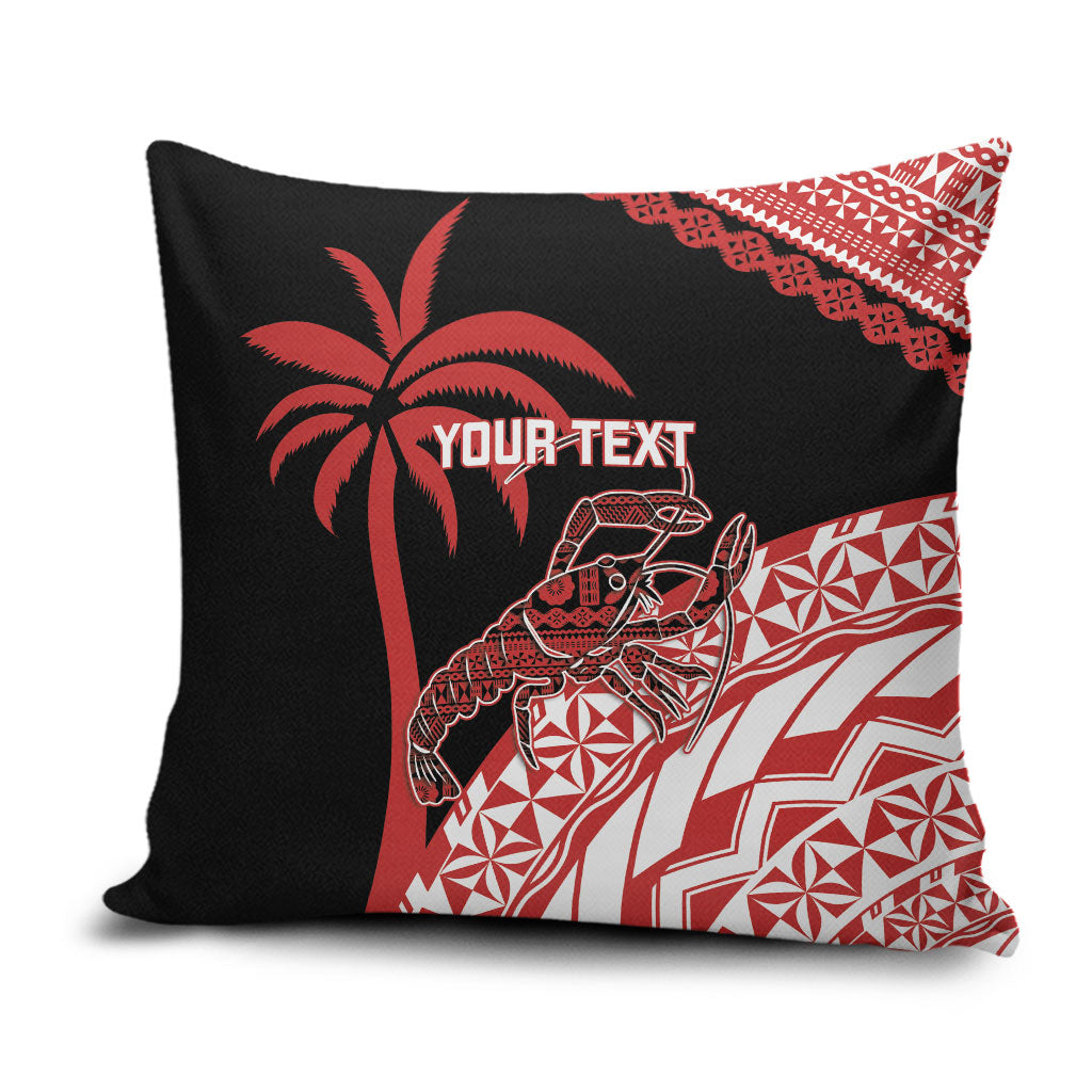 Rewa Fiji 2026 Rugby Custom Pillow Cover Ura Prawn Fijian Tapa Pattern LT14 Red - Polynesian Pride