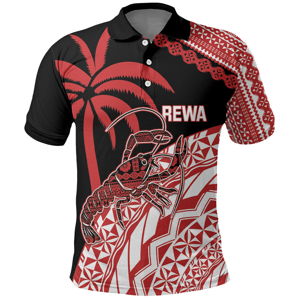 Rewa Fiji 2026 Rugby Custom Polo Shirt Ura Prawn Fijian Tapa Pattern