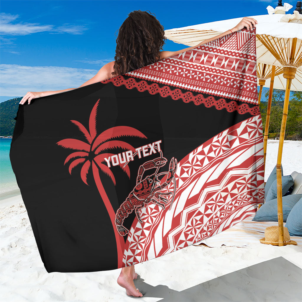 Rewa Fiji 2026 Rugby Custom Sarong Ura Prawn Fijian Tapa Pattern LT14 One Size 44 x 66 inches Red - Polynesian Pride
