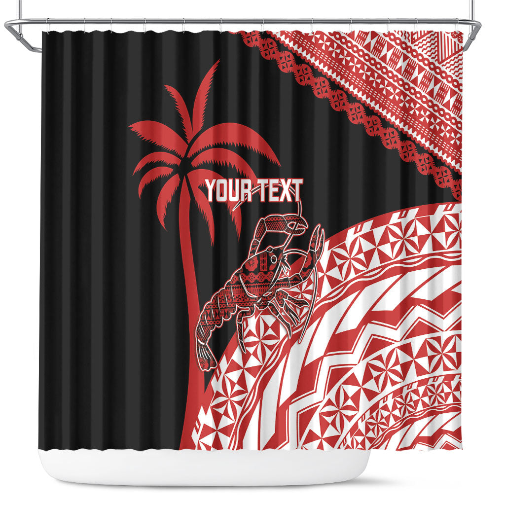 Rewa Fiji 2026 Rugby Custom Shower Curtain Ura Prawn Fijian Tapa Pattern