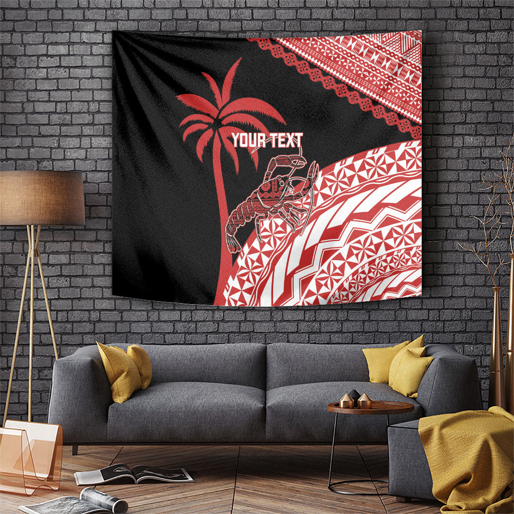 Rewa Fiji 2026 Rugby Custom Tapestry Ura Prawn Fijian Tapa Pattern LT14 Red - Polynesian Pride