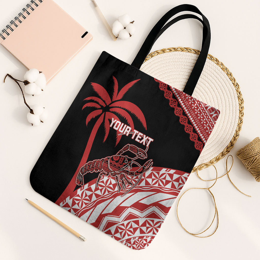 Rewa Fiji 2026 Rugby Custom Tote Bag Ura Prawn Fijian Tapa Pattern