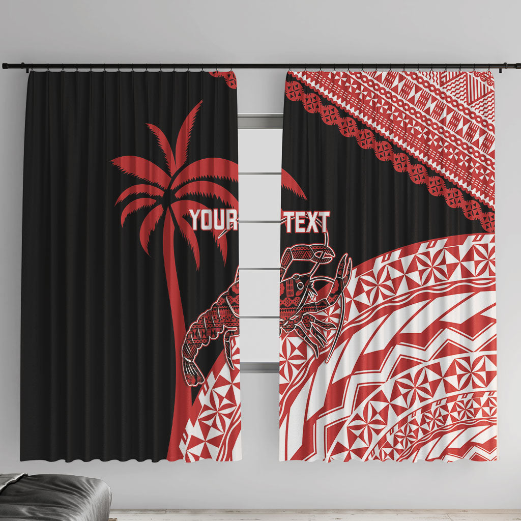 Rewa Fiji 2026 Rugby Custom Window Curtain Ura Prawn Fijian Tapa Pattern