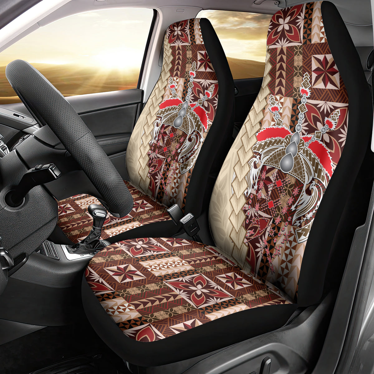 Samoa Tapau Car Seat Cover Samoan Siapo Pattern LT14 - Polynesian Pride