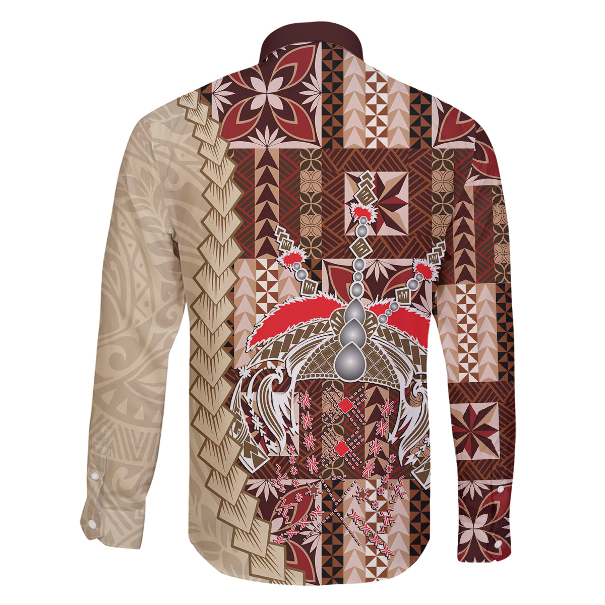 Samoa Tapau Family Matching Tank Maxi Dress and Hawaiian Shirt Samoan Siapo Pattern LT14 - Polynesian Pride