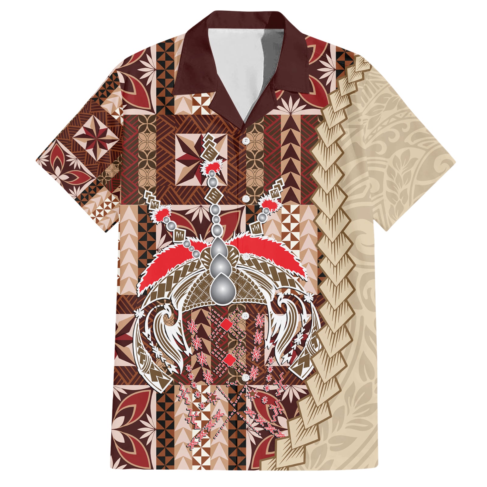 Samoa Tapau Hawaiian Shirt Samoan Siapo Pattern LT14 Brown - Polynesian Pride