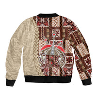 Samoa Tapau Sleeve Zip Bomber Jacket Samoan Siapo Pattern LT14 - Polynesian Pride