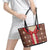 Samoa Siapo Leather Tote Bag Tapa Pattern Mix Ula Fala Hibiscus LT14 - Polynesian Pride