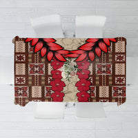 Samoa Siapo Tablecloth Tapa Pattern Mix Ula Fala Hibiscus LT14 Brown - Polynesian Pride