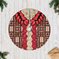 Samoa Siapo Tree Skirt Tapa Pattern Mix Ula Fala Hibiscus LT14 Casual Tree Skirts Brown - Polynesian Pride