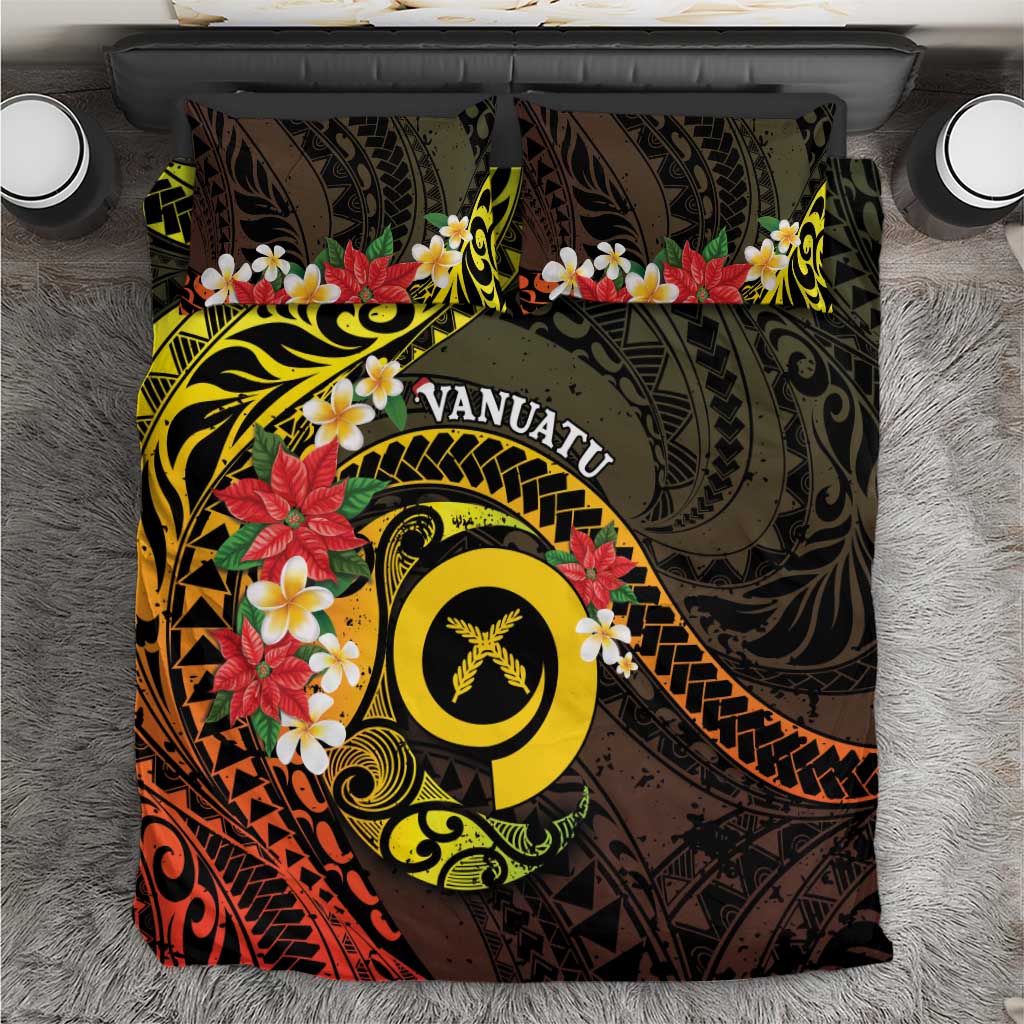 Vanuatu Christmas Bedding Set Vanuatuan Pig Tusk - Meri Krismas!