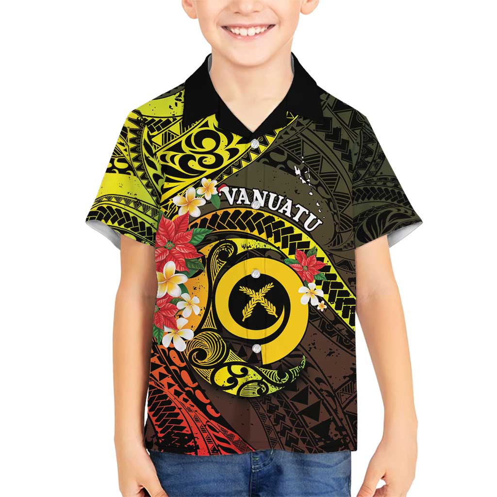 Vanuatu Christmas Family Matching Long Sleeve Bodycon Dress and Hawaiian Shirt Vanuatuan Pig Tusk - Meri Krismas! LT14 Son's Shirt Black - Polynesian Pride