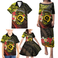 Vanuatu Christmas Family Matching Puletasi and Hawaiian Shirt Vanuatuan Pig Tusk - Meri Krismas! LT14 - Polynesian Pride