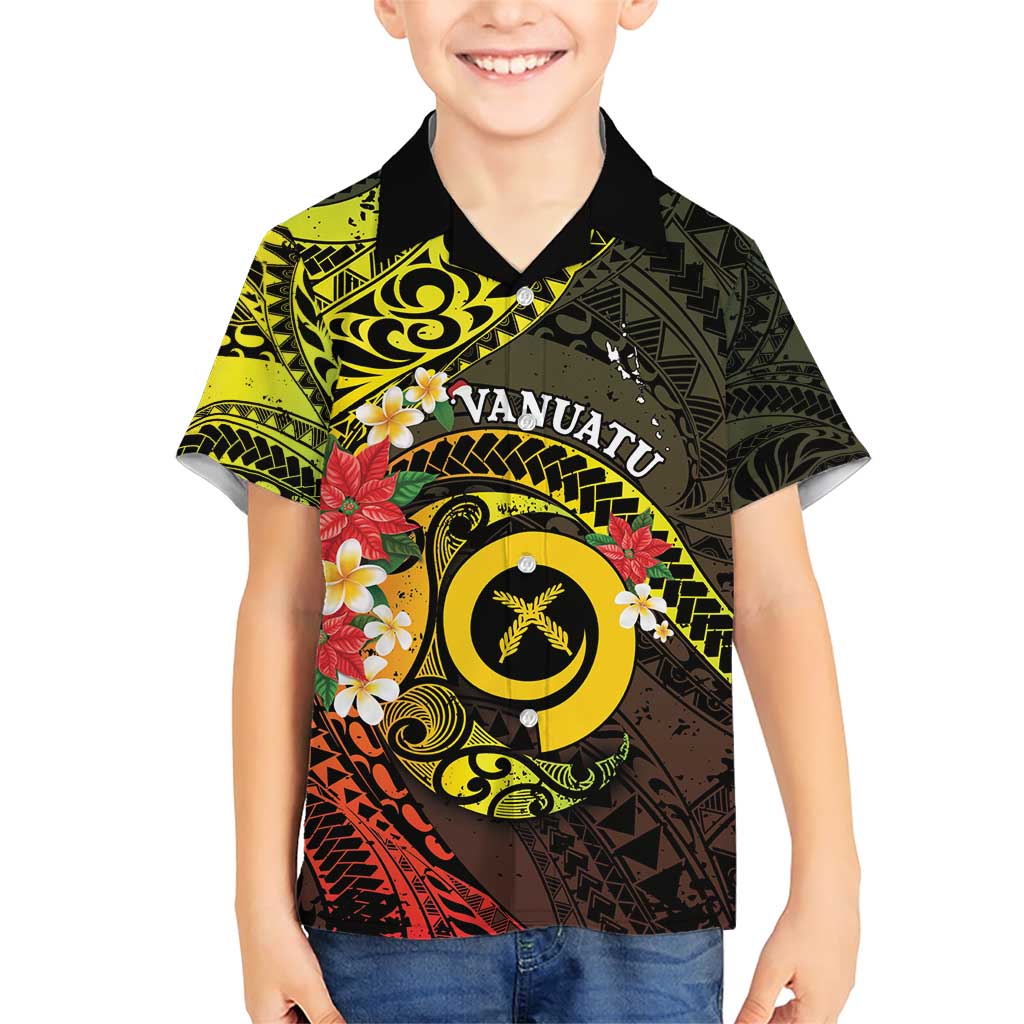 Vanuatu Christmas Family Matching Short Sleeve Bodycon Dress and Hawaiian Shirt Vanuatuan Pig Tusk - Meri Krismas! LT14 Son's Shirt Black - Polynesian Pride