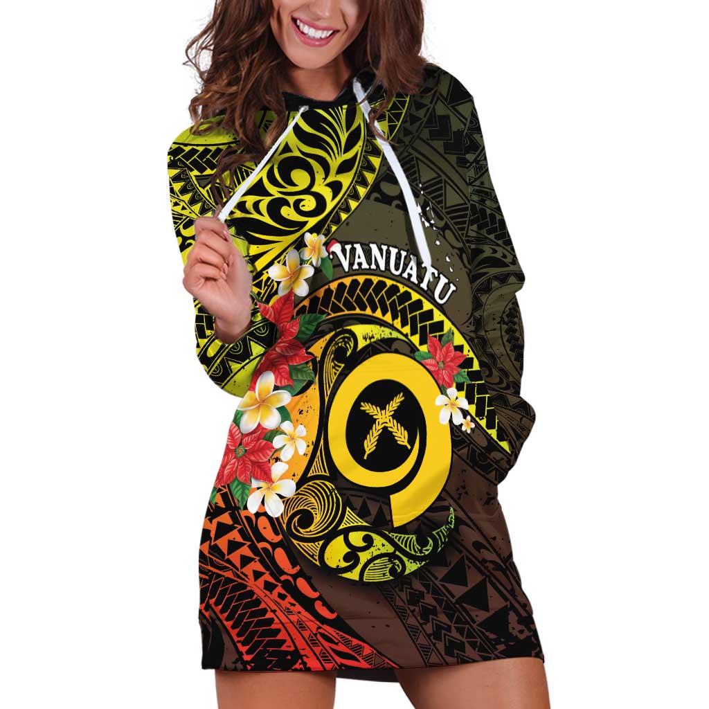 Vanuatu Christmas Hoodie Dress Vanuatuan Pig Tusk - Meri Krismas!