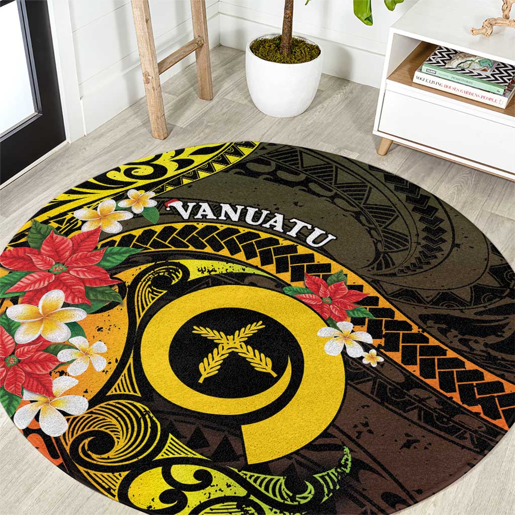 Vanuatu Christmas Round Carpet Vanuatuan Pig Tusk - Meri Krismas!