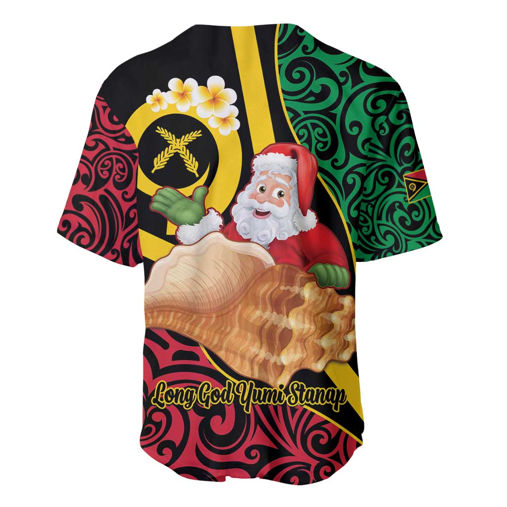 Vanuatu Christmas Baseball Jersey Vanuatuan Conch Shell - Meri Krismas!