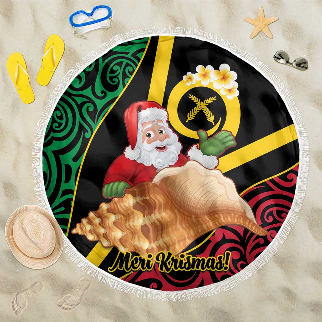 Vanuatu Christmas Beach Blanket Vanuatuan Conch Shell - Meri Krismas!