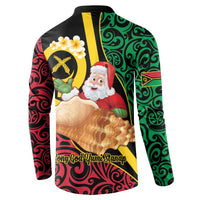Vanuatu Christmas Button Sweatshirt Vanuatuan Conch Shell - Meri Krismas!
