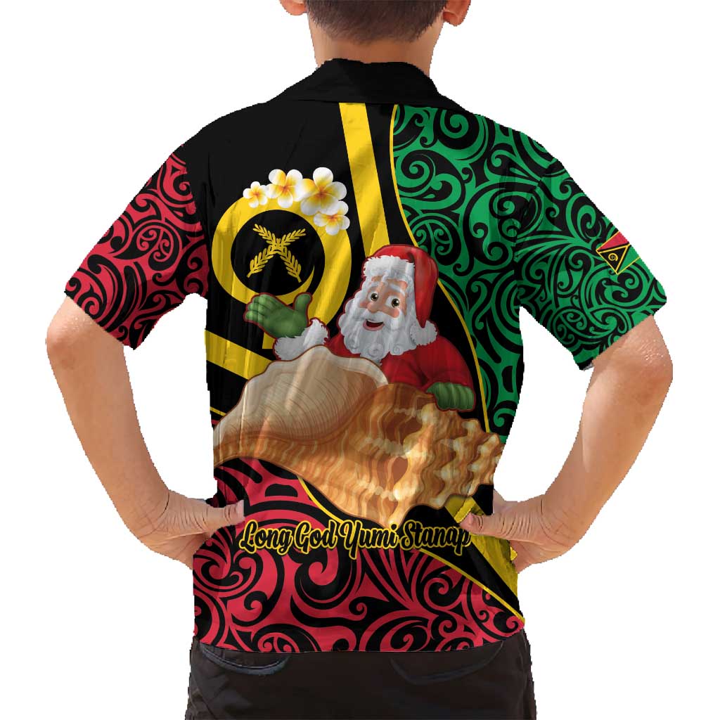 Vanuatu Christmas Family Matching Long Sleeve Bodycon Dress and Hawaiian Shirt Vanuatuan Conch Shell - Meri Krismas! LT14 - Polynesian Pride