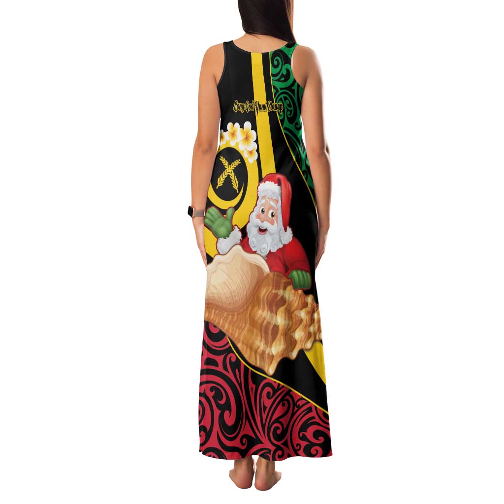 Vanuatu Christmas Family Matching Tank Maxi Dress and Hawaiian Shirt Vanuatuan Conch Shell - Meri Krismas!