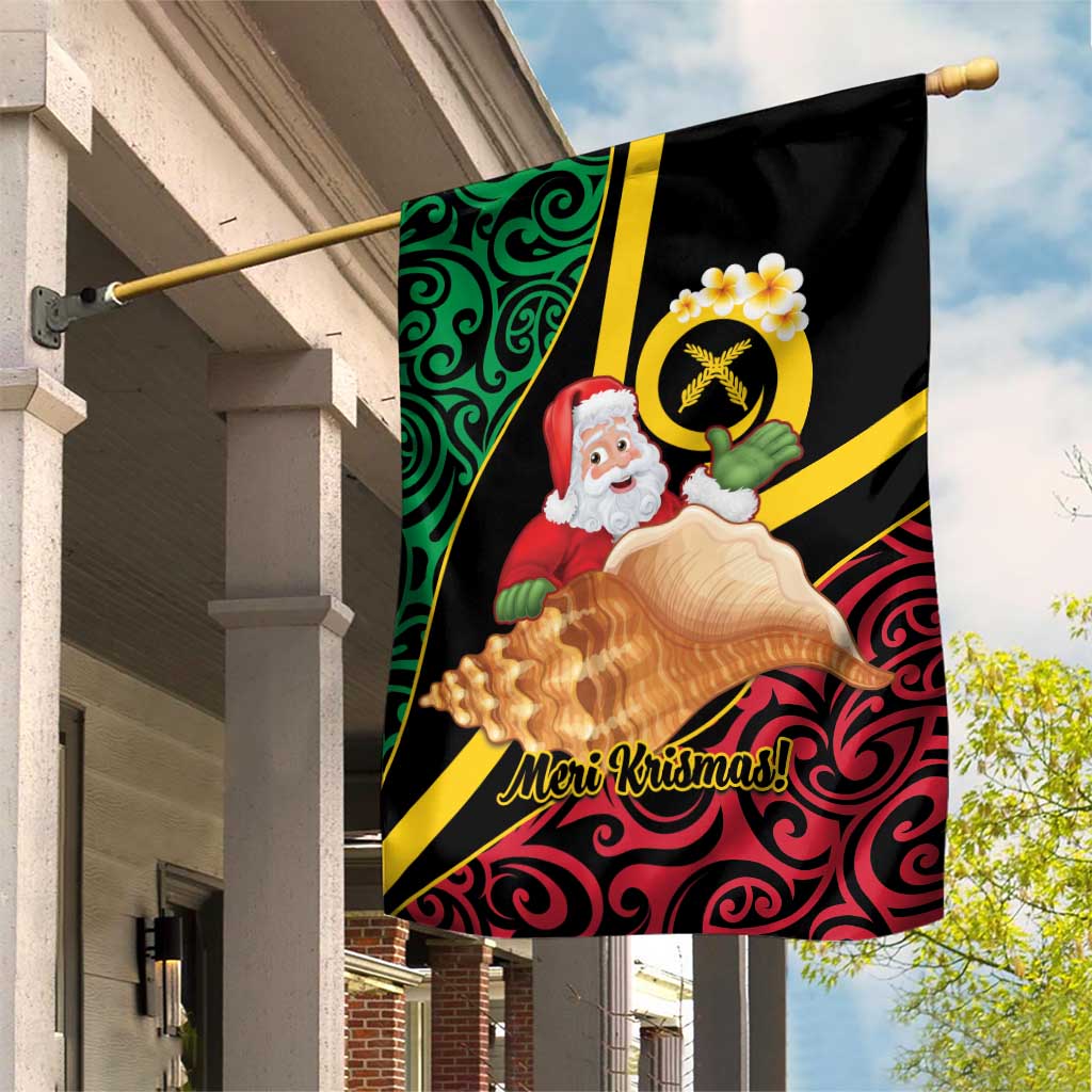 Vanuatu Christmas Garden Flag Vanuatuan Conch Shell - Meri Krismas!